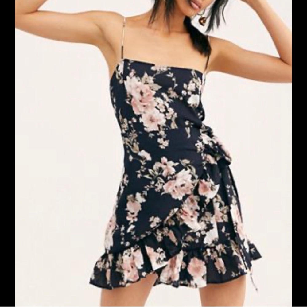 Free People Olivia Wrap Floral Slip Dress